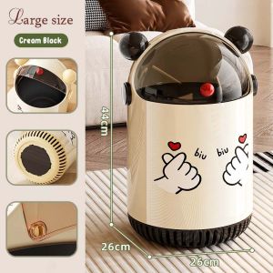 ធុងសម្រាម​ មានគំរបបិទបេីក​ ស្ទីឃ័រ​ biu biu double layer