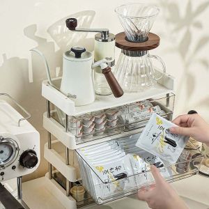 ធ្នើរដាក់អីវ៉ាន់ កែវទឹក កែវកាហ្វេ ម៉ាសបិទមុខ ៤ថ្នាក់ (Storage rack 4 floors)