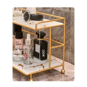 ធ្នើរដាក់ក្នុងបន្ទប់ទឹក​ 2 ជាន់​ (Golden frame)