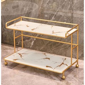 ធ្នើរដាក់ក្នុងបន្ទប់ទឹក​ 2 ជាន់​ (Golden frame)