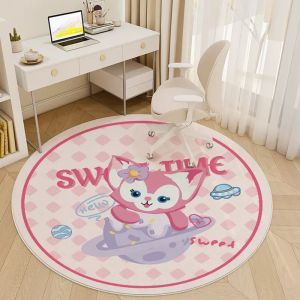 Cartoon crystal velvet round mat