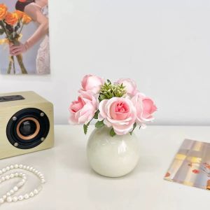 ថូផ្កា​ + ផ្កាជ័រ small round bottles set