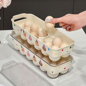 ប្រអប់ដាក់ពងទា គំរបថ្លា ដាក់បាន 12គ្រាប់ Food-grade egg storage box