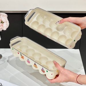 ប្រអប់ដាក់ពងទា គំរបថ្លា ដាក់បាន 12គ្រាប់ Food-grade egg storage box