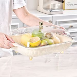 ចានជ័រសម្រាប់ដាក់ផ្លែឈើ នំ ចំនី​ កាហ្វេ គំរបថ្លា Covered​ fuit plate for coffee, candy, snack