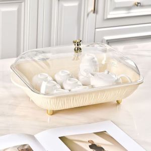 ចានជ័រសម្រាប់ដាក់ផ្លែឈើ នំ ចំនី​ កាហ្វេ គំរបថ្លា Covered​ fuit plate for coffee, candy, snack