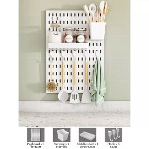 បន្ទះក្តាបិទជាប់ជញ្ជាំង​ មានទំពក់ Kitchen board storage rack