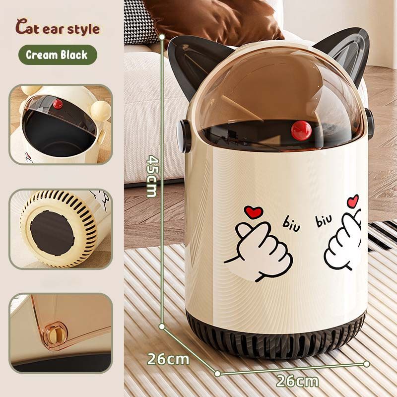 Cat ear style crean black